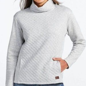 L.L. Bean gray quilted funnel neck sweatshirt